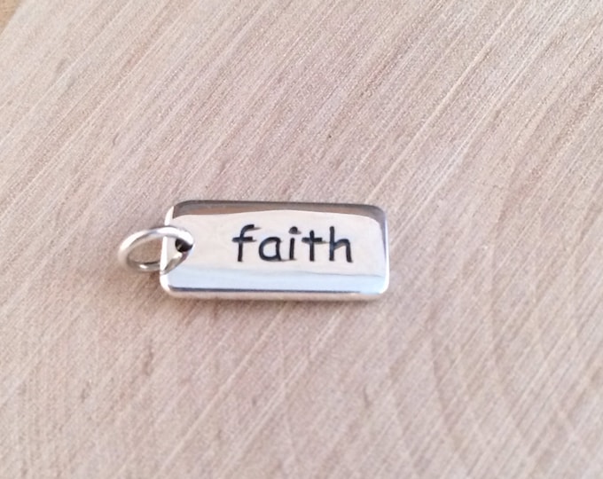 Faith Charm, Faith Pendant, Sterling Silver Faith Charm, Religious