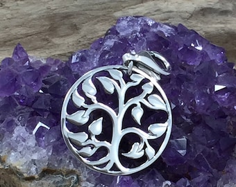 Tree of Life Pendant, Tree of Life Charm, Family Tree Pendant, Family Tree Charm, Sterling Silver Tree of Life, Medium Size, PS01103LC