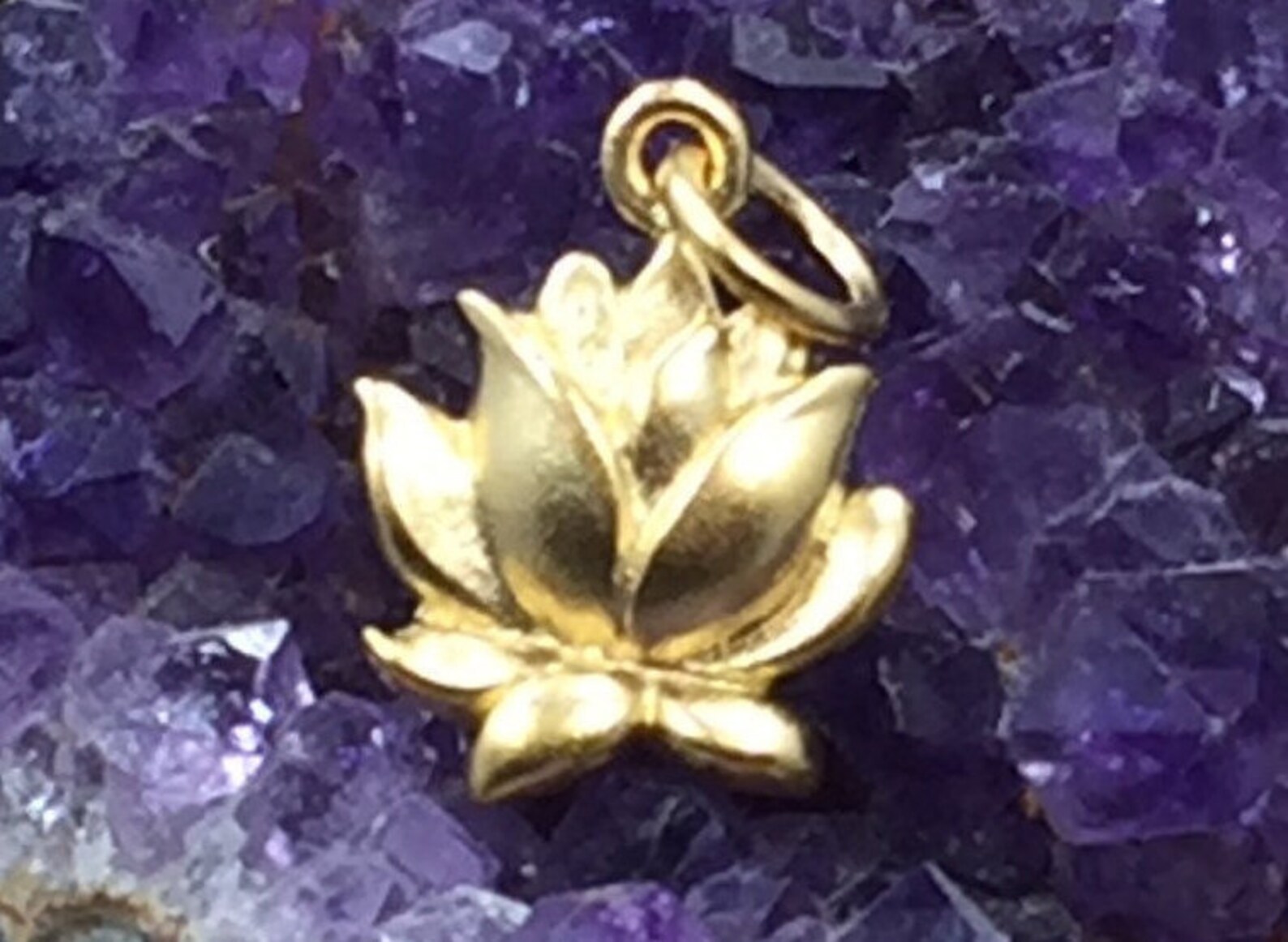 Lotus Blossom Charm Lotus Flower Charm Flower Charm Gold Etsy