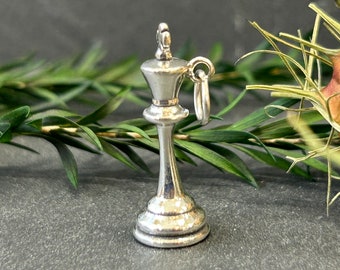 King Chess Piece Charm, Chess Piece Charm, Sterling Silver Charm, Chess Player, Chess Game, Gifts for Men