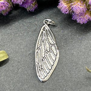 Sterling Silver Dimensional Cicada Wing Charm, Sterling Silver Cicada Charm, Cicada Charm, Cicada Pendant, Sterling Silver Charms