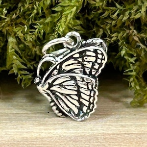 Sterling Silver 3D Butterfly Charm, Butterfly Charm, Butterfly Pendant, Sterling Silver Butterfly Charm, Jewelry Supplies