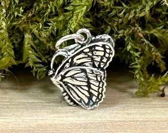 Sterling Silver 3D Butterfly Charm, Butterfly Charm, Butterfly Pendant, Sterling Silver Butterfly Charm, Jewelry Supplies
