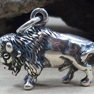 Buffalo Charm, Buffalo Pendant, Bison Charm, Sterling Silver Charm, Sterling Silver Pendant