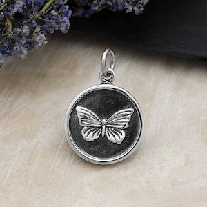 Vermeil Gold or Sterling Silver Butterfly Charm Pendant Dainty Butterfly Charms Bulk Necklace Bracelet Charm Insect Jewelry Findings [J355], 925