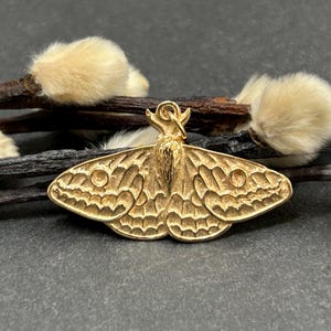 Bronze Dimensional Moth Charm, Moth Charm, Luna Moth Charm, Natural Bronze Charm, Butterfly Charm, Moth Charm