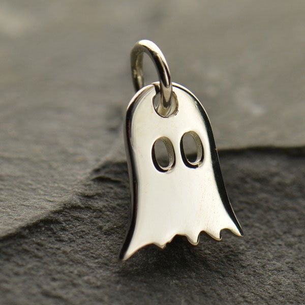 Ghost Charm, Ghost Pendant, Sheet Ghost Charm, Sterling Silver Charm, Sterling Silver Pendant, PS0129