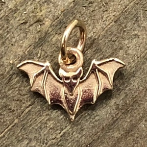 Bronze Mini Bat Charm, Tiny Bat Charm, Bat Charm, Animal Lover Charm, Animal Charm, Halloween Charm, Vampire Charm