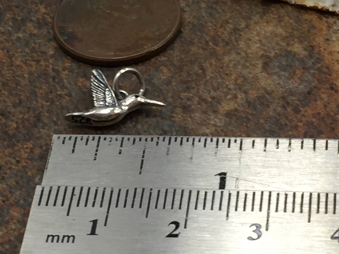 Hummingbird Charm, Hummingbird Pendant, Sterling Silver Hummingbird ...