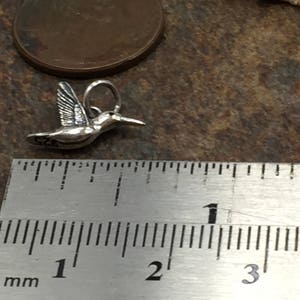 Hummingbird Charm, Hummingbird Pendant, Sterling Silver Hummingbird ...