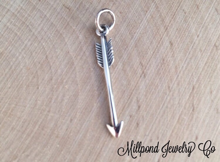 Arrow Charm, Arrow, Archery Charm, Archery Arrow, Sterling Silver Charm, Western Charm, Small Size