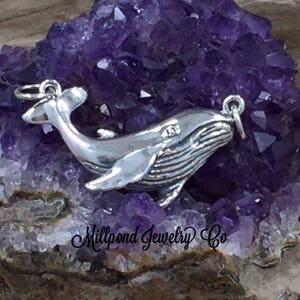 Whale Charm, Humpback Whale Charm, Whale Pendant, Beach Charm, Sea Life Charm, Ocean Charm, Beach Pendant, Sterling Silver