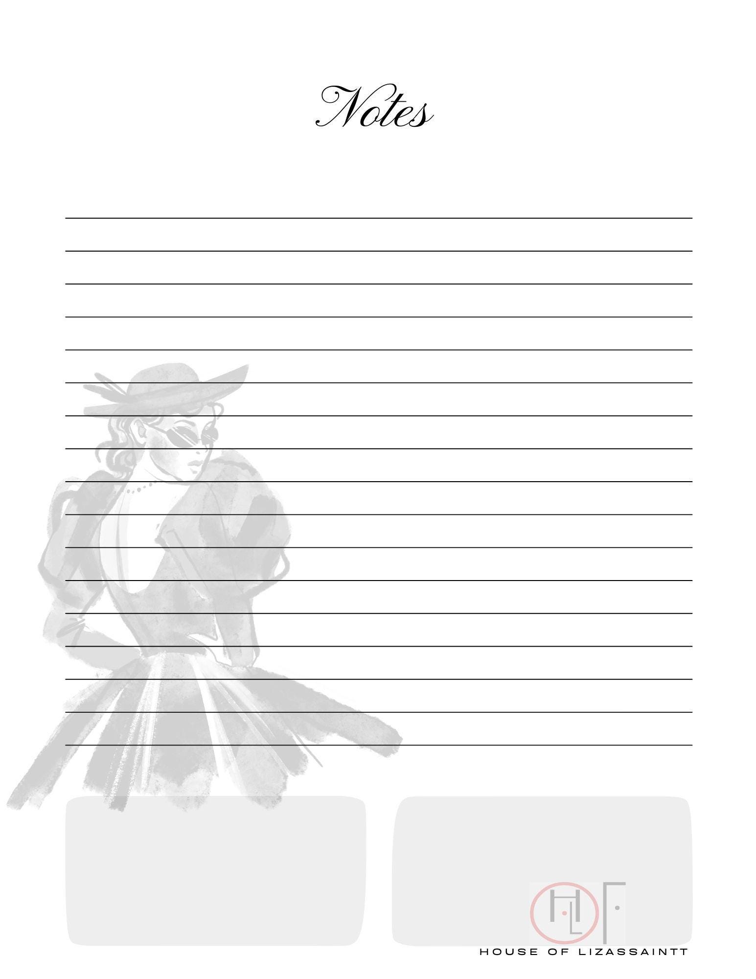 PRINTABLE NOTES BUNDLE Planner | Diary Insert | Template | Pdf ...
