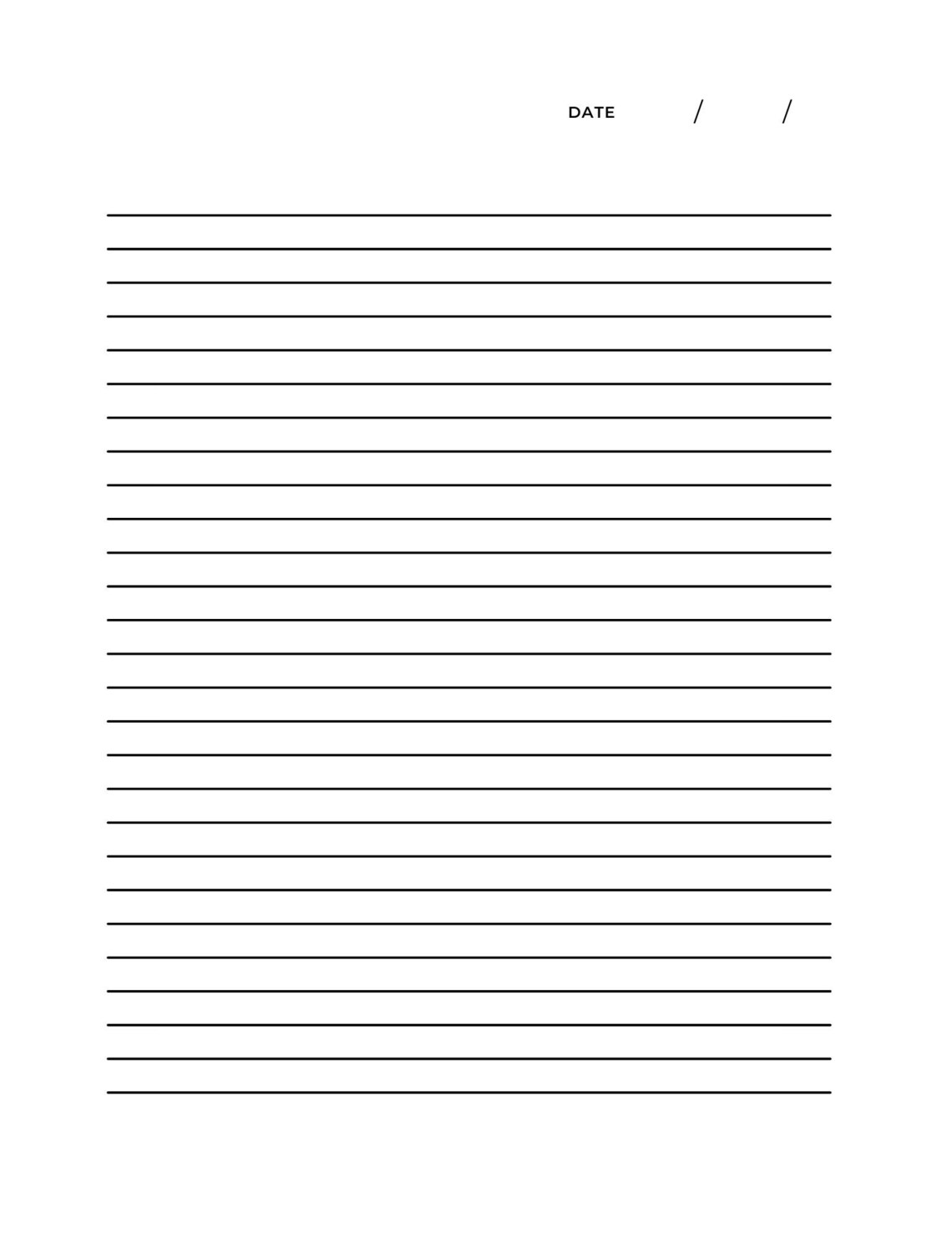 BLANK SIMPLE LINED Notes Page /diary Insert Template | Printable ...
