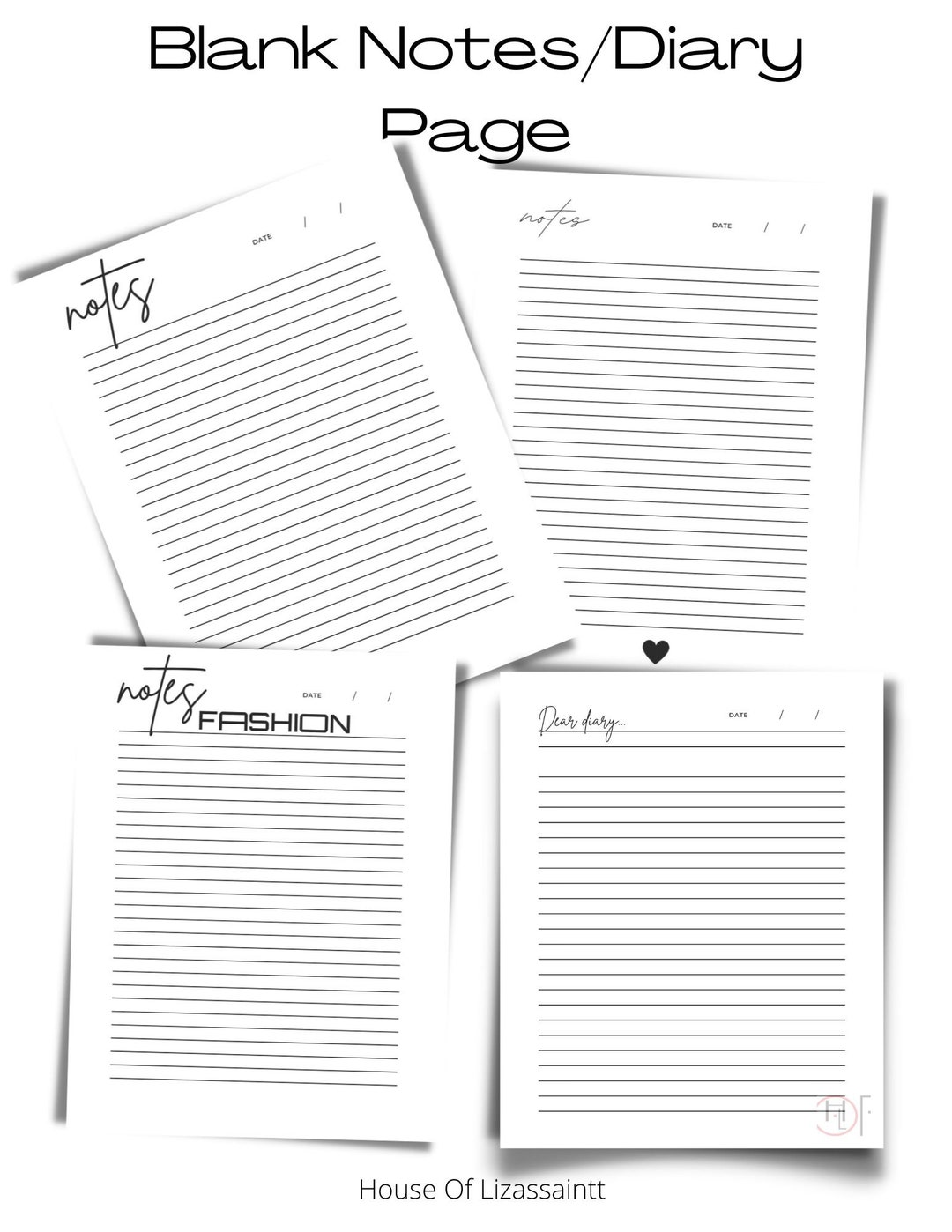 PRINTABLE NOTES INSERT Bundle/combo for Planner |productivity Day ...