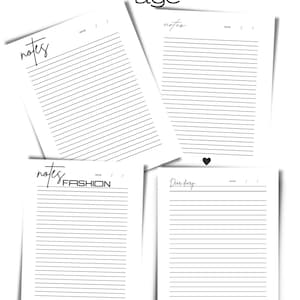 PRINTABLE NOTES INSERT Bundle/Combo for Planner |Productivity Day Planner | Template | Pdf | Organize