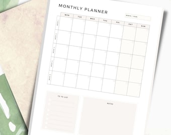 BLANK PRINTABLE MONTHLY Budget Planner Template  | Work Day  | Instant Downloadable Template | Pdf
