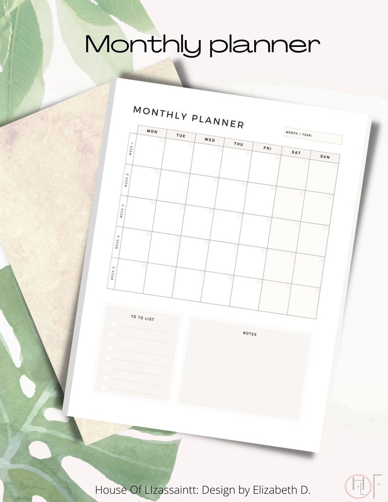 BLANK PRINTABLE MONTHLY Budget Planner Template Work Day Instant ...