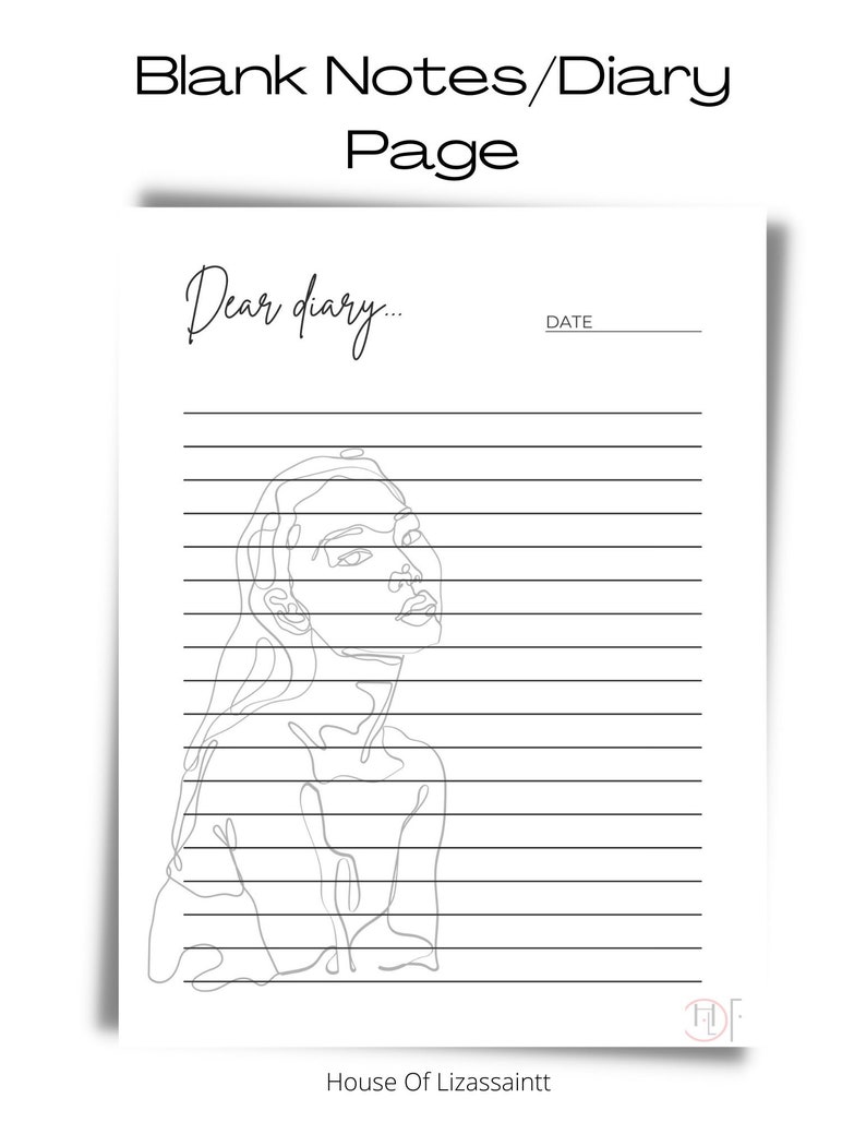 PRINTABLE NOTES/DIARY Insert Bundle Planner Diary Page Notes Template Pdf Organize Etsy