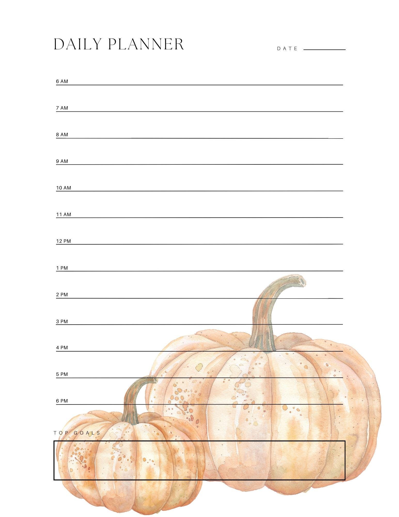 PRINTABLE DAILY PLANNER | Pumpkin/fall/ Autumn Schedule Planner | Fall ...