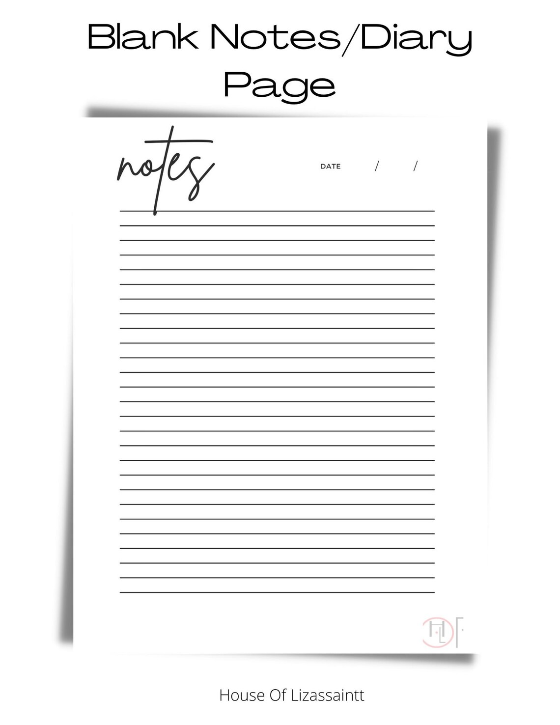 PRINTABLE NOTES/DIARY Insert Bundle Planner | Diary Page | Notes ...