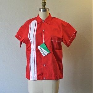 Vintage 1950s 60s NOS Red White Striped Ladies Bowling Shirt - Etsy