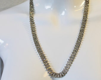 Vintage 50's 60's statement piece Art Deco Gatsby Style Crystal Rhinestone Necklace