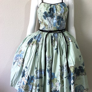 1950s Fruit Salad Novelty Print Summer Dress Jackie Morgan of California Circle Skirt Sequins Tulle Cupcake Event Dress image 4
