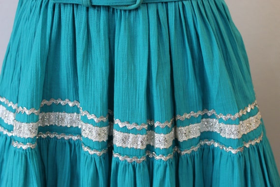 Vintag 1940s 50s Miss Virginia Frocks Turquoise S… - image 6