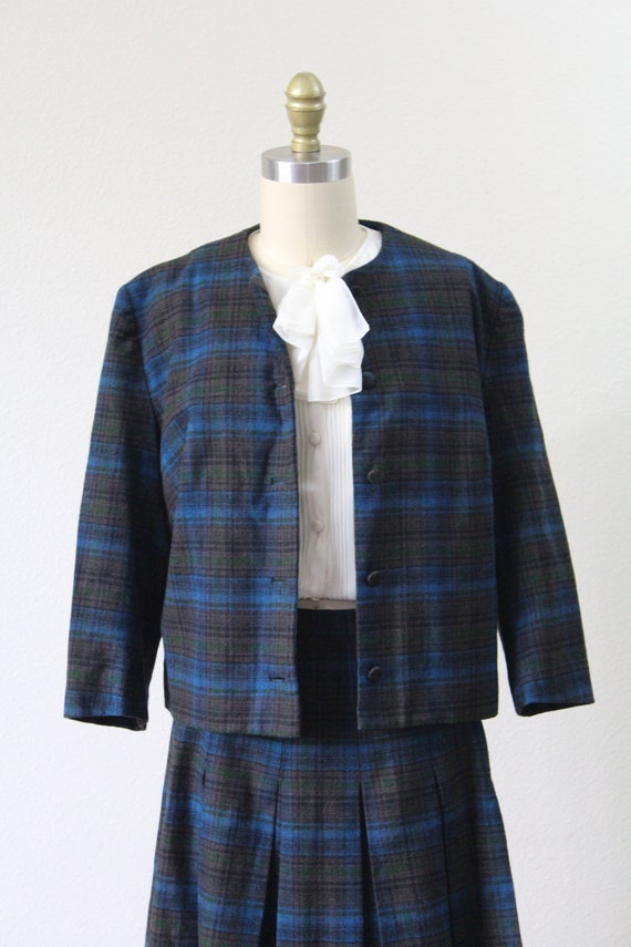 Vintage 1950s Blue Black Early PENDLETON Shadow B… - image 2