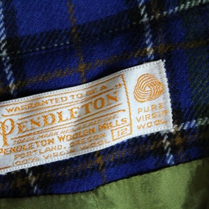 Vintage 1960s Deadstock Blue Green PENDLETON Plaid Jacket - Etsy