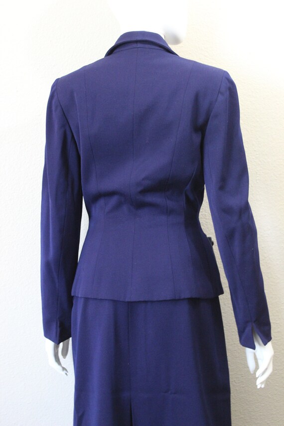 Vintage 40s 50s Julliard Swansdown Navy Blue Virg… - image 9