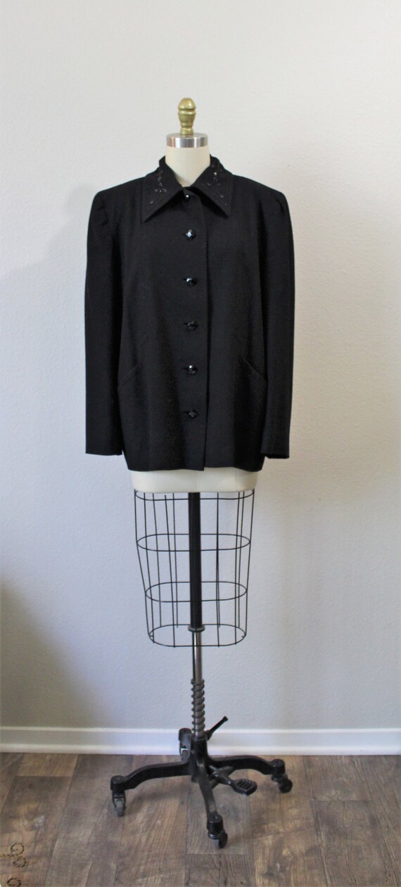 Vintage 1940s 40's Fancy Black I. Magnin Californ… - image 3