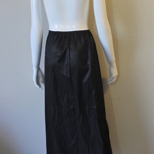 Vintage 50's 60's Vassarette Lingerie Black Lace Half Dress Under Slip Maxi Skirt tricot nylon// xs s zdjęcie 2