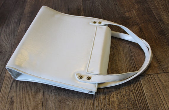 Vintage 1950's 60s LARGE LEATHER Kelly Bag Faye M… - image 8