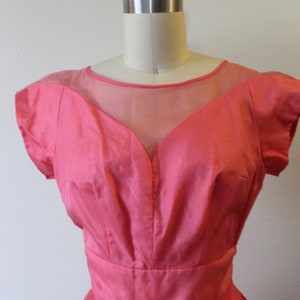 1950s Prom Dress KERRYBROOKE / Vintage 50s NOS Pink SILK Organza Party Prom Dress Event // Modern Size 2 4 xs Small image 4