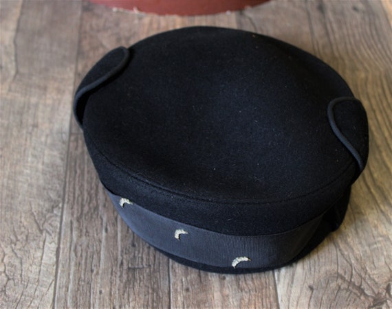 Vintage 1940s 50s Richard Original Black Wool Hat… - image 7