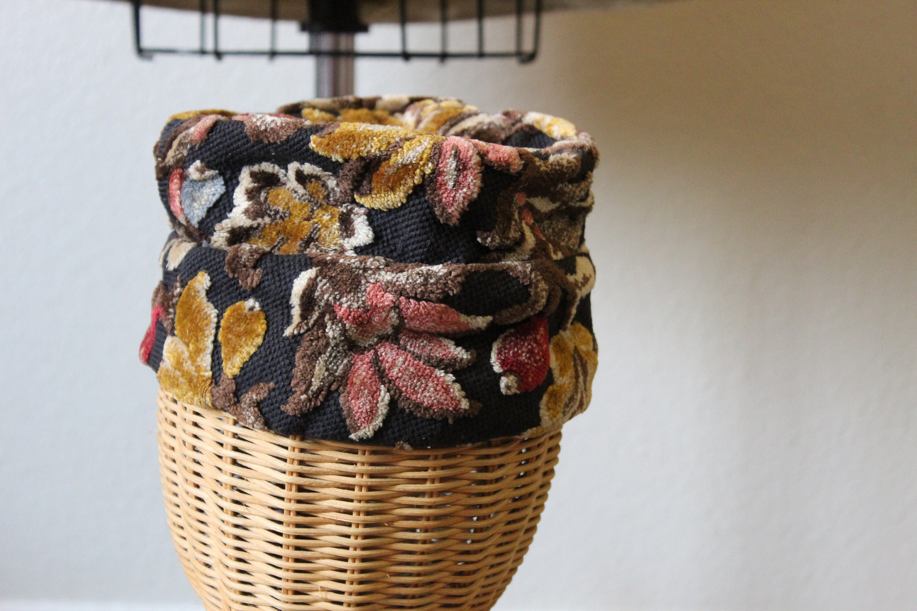 Vintage 60s Chenille Carpet Tapestry Hat Vintage Handmade 60s Chenille Carpet Floral | Mercari main image 2