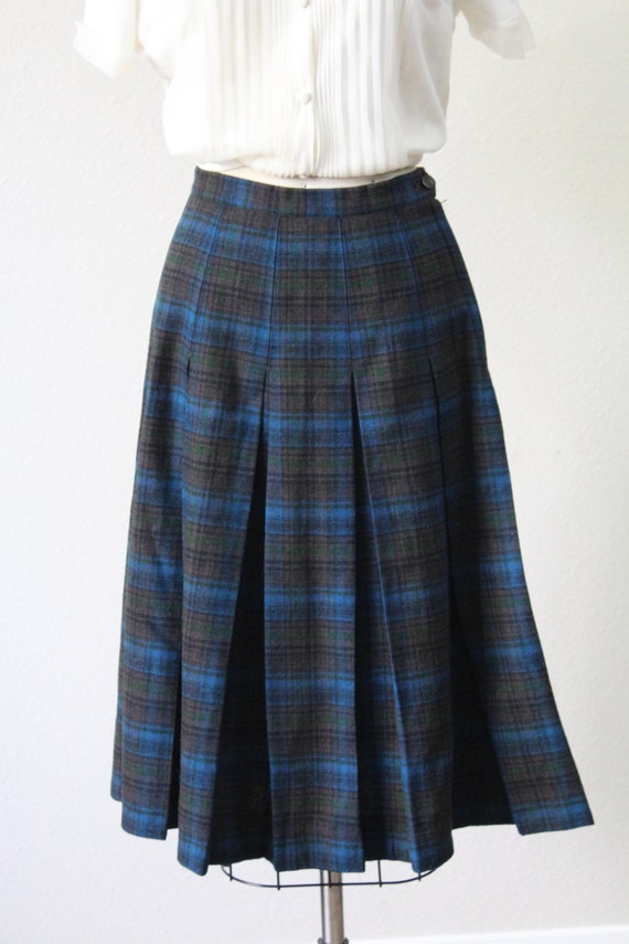 Vintage 1950s Blue Black Early PENDLETON Shadow B… - image 3