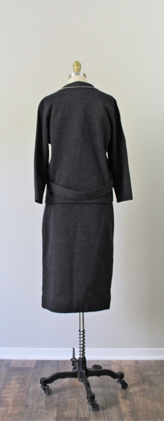 Vintage 1960s FABULOUS Italian Gray Wool Knit Sui… - image 7