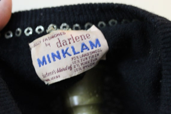 Vintage 1950s 60s Darlene Minklam Black with Rhin… - image 7