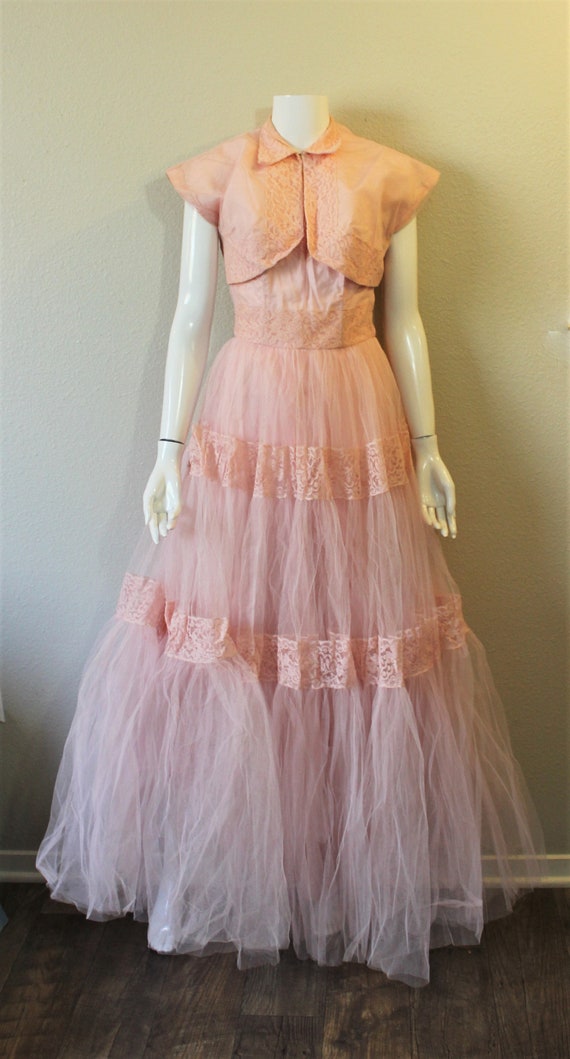 50s Prom Dress / Vintage 1950s Gorgeous Strapless… - image 4