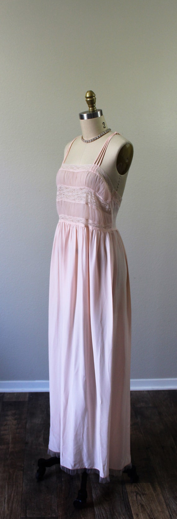 Vintage 1940s 40s TEXTRON 14  Pink rayon silk Nig… - image 7