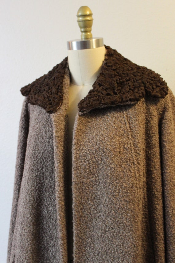 40s Coat / 1940s FORSTMANN Mocha Brown Wool Persian L… - Gem