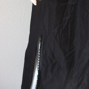 Vintage 50's 60's Vassarette Lingerie Black Lace Half Dress Under Slip Maxi Skirt tricot nylon// xs s zdjęcie 6
