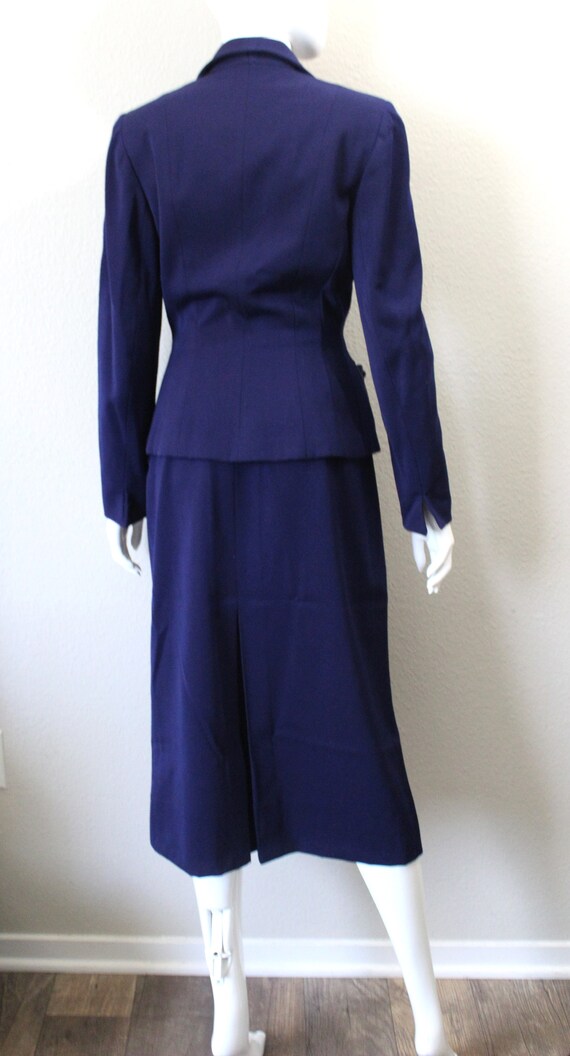 Vintage 40s 50s Julliard Swansdown Navy Blue Virg… - image 8