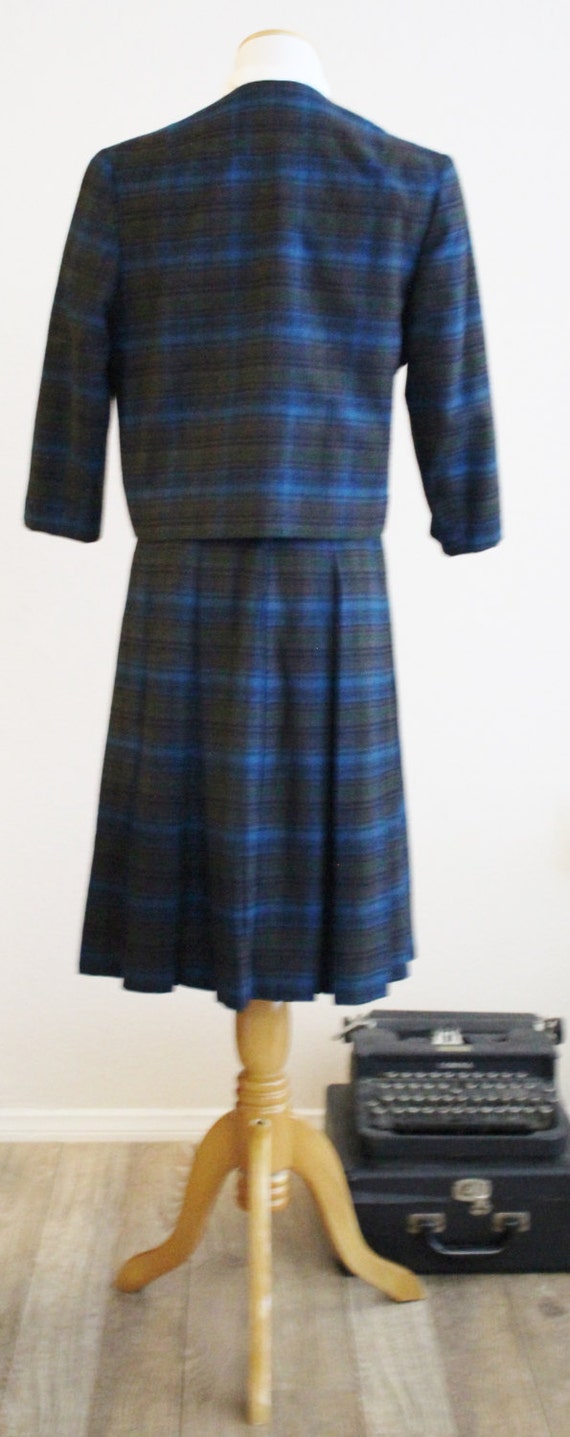 Vintage 1950s Blue Black Early PENDLETON Shadow B… - image 6