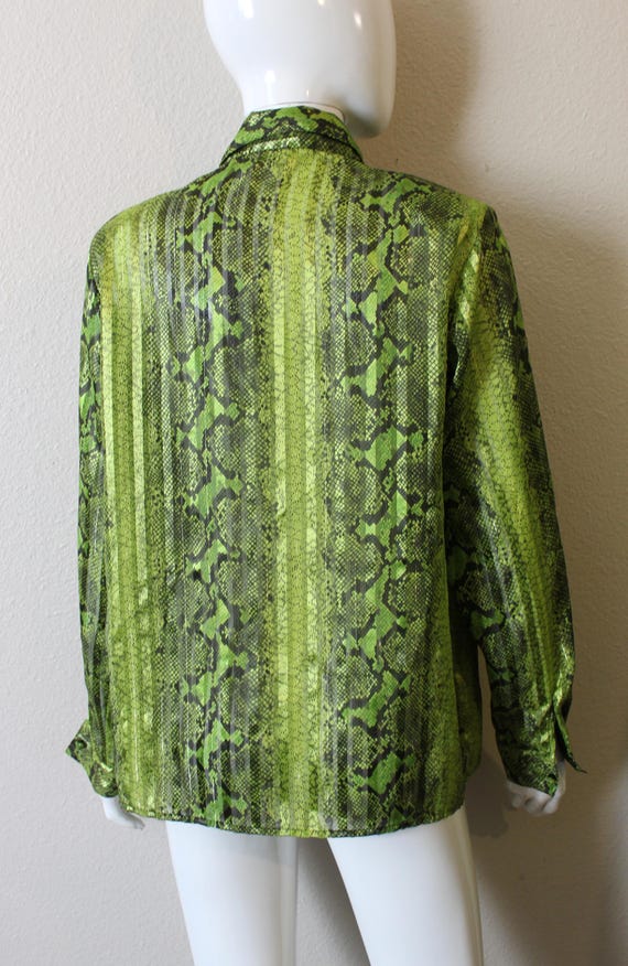 vintage python sheer shirt blouse