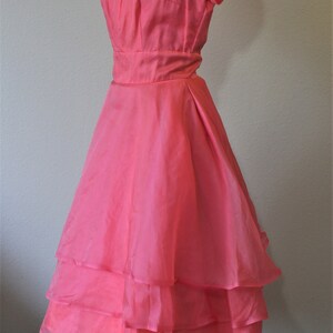 1950s Prom Dress KERRYBROOKE / Vintage 50s NOS Pink SILK Organza Party Prom Dress Event // Modern Size 2 4 xs Small image 6