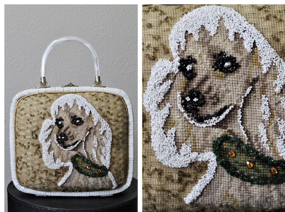 Vintage 1950's 60s Poodle purse dog Faye Mell Mia… - image 2